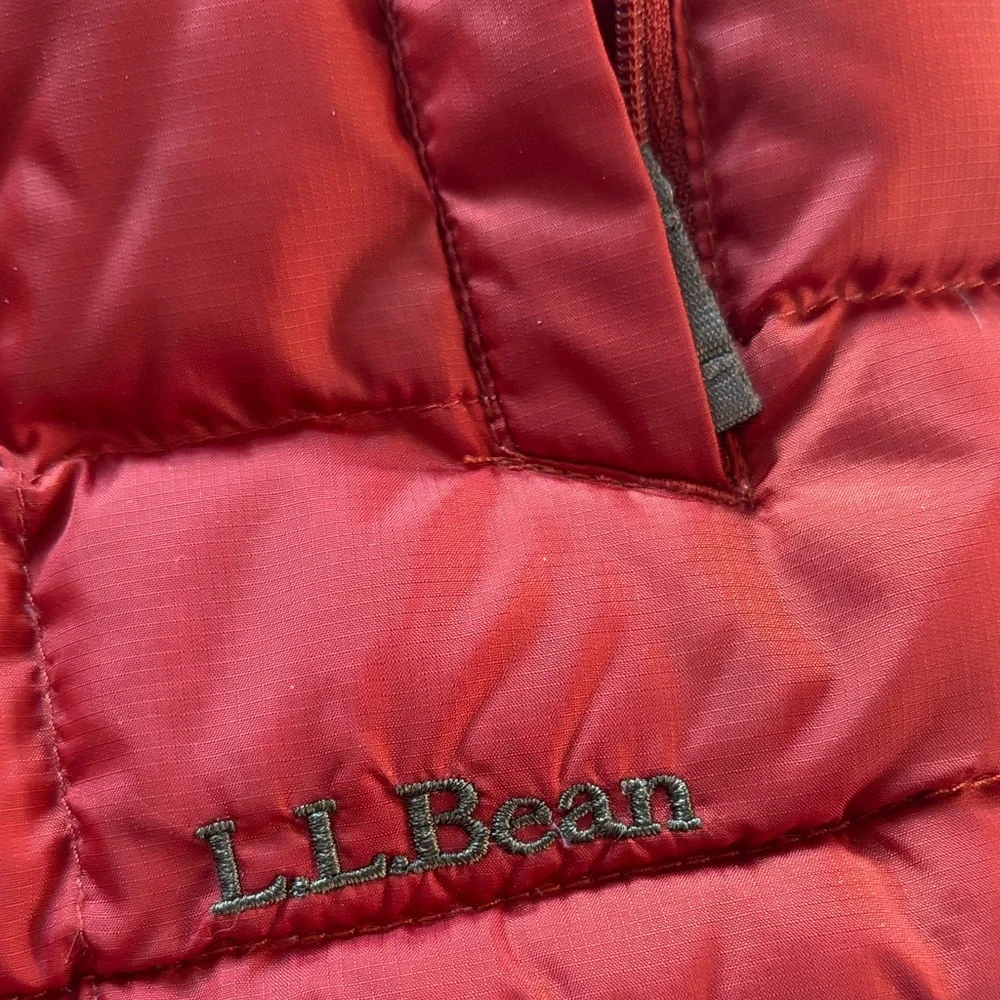 L.L. Bean Kids Burnt Orange/Red Down Puffer Vest - Picture 6 of 6